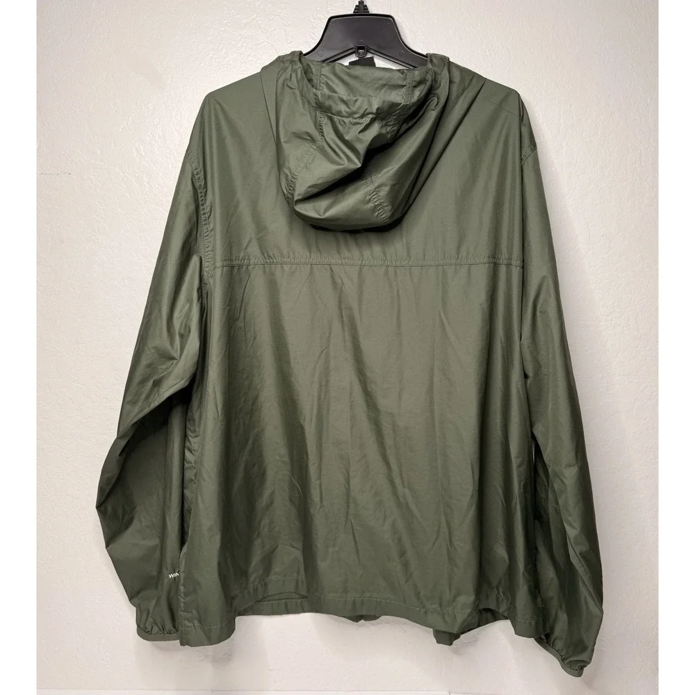 The North Face Windbreaker Jacket Men's Size XXL Green Big & Tall Hiking Camping